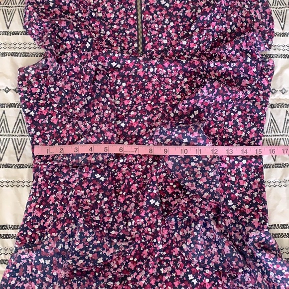 Michael Michael Kors Flirty Ruffle Midi Dress | Medium | Purple & Navy EUC - Picture 7 of 8